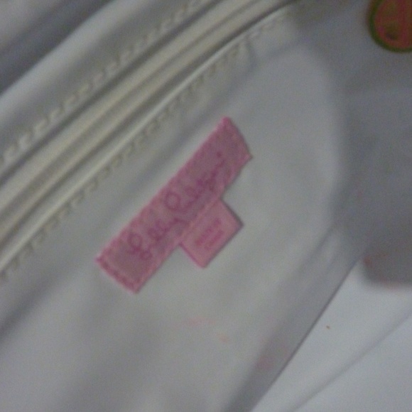 Lilly Pulitzer Striped Large Canvas Tote Bag PINK White GREEN  2 Piece 15 X 12'' - Picture 10 of 14